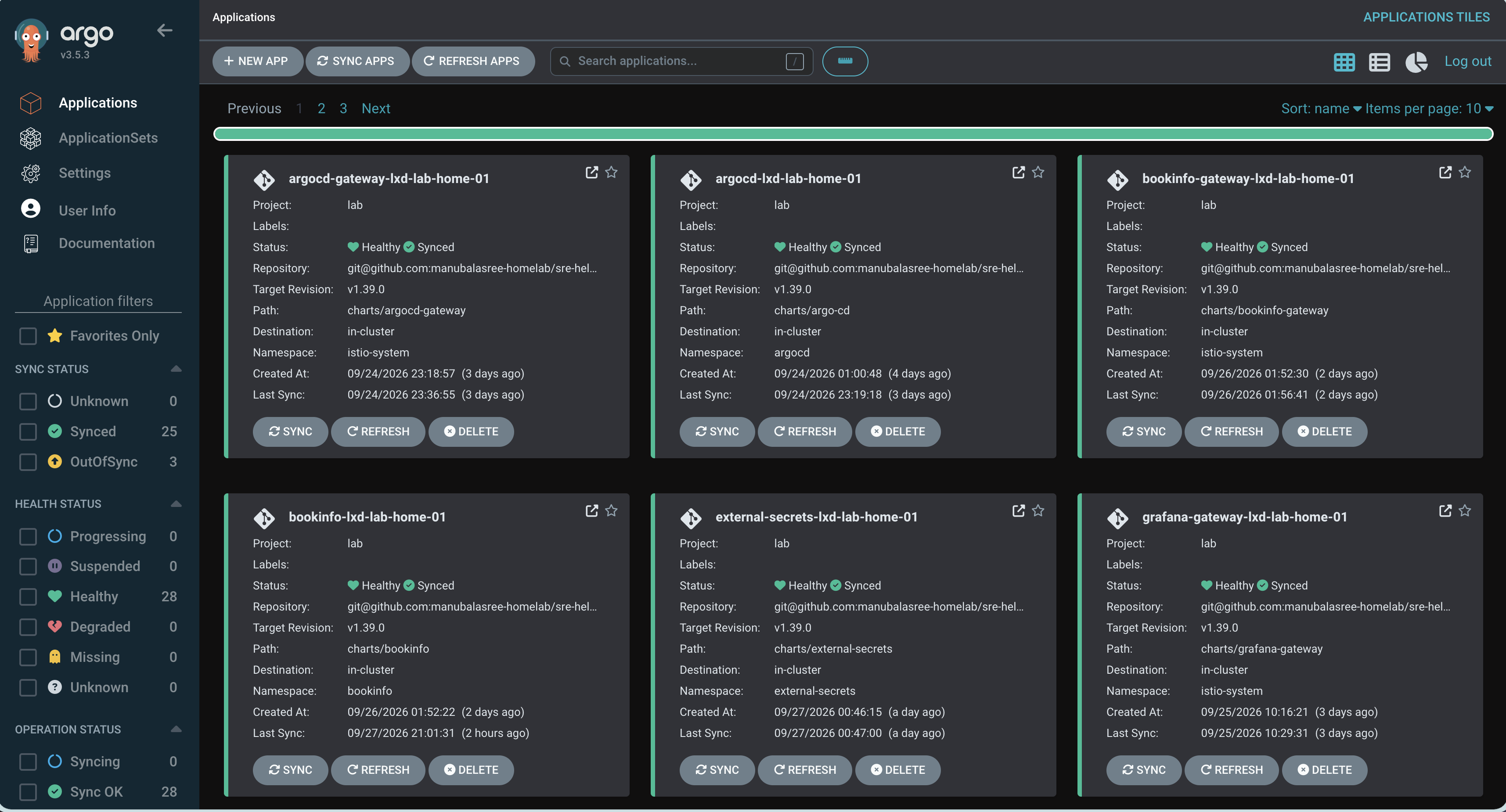 ArgoCD Dashboard